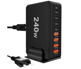 240W 8-Port USB Netzteil Adapter Mehrfach Ladegerät mit 4 USB-C und 4 USB-A SchnellLadegerät PD 3.0